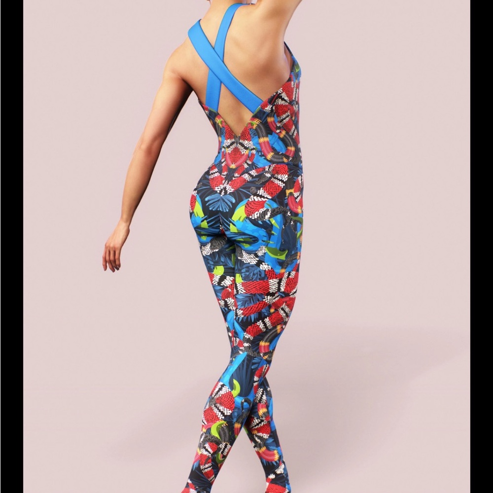 LIVE! ACTIVEWEAR Colorful Racerback Jumpsuit - Picture 2 of 16